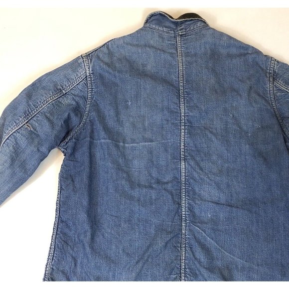 Dubble Ware 60's Denim Chore Jacket Wool Blanket Lined Vintage Workwear Coat - Picture 12 of 16